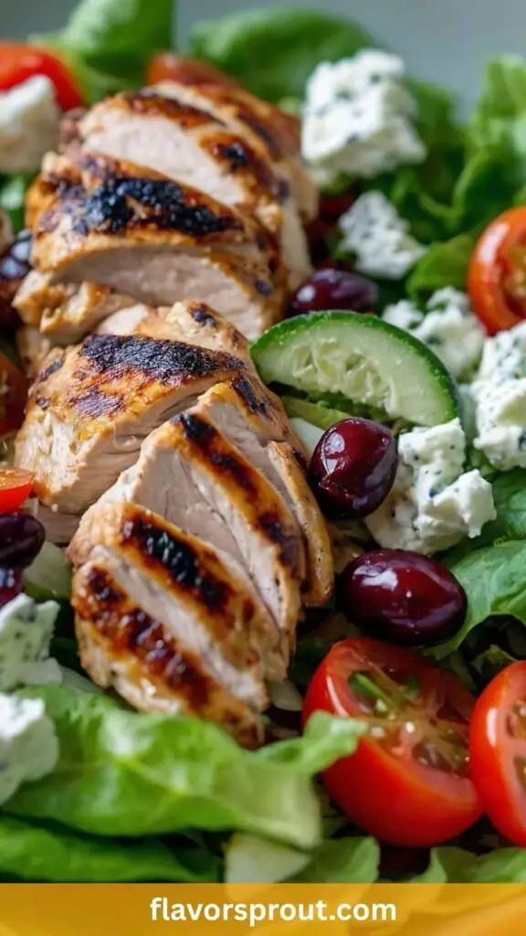 Homemade Greek Salad With Chicken