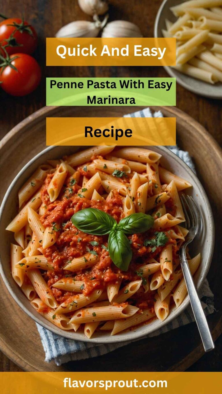 Penne Pasta With Easy Marinara – Flavor Sprout
