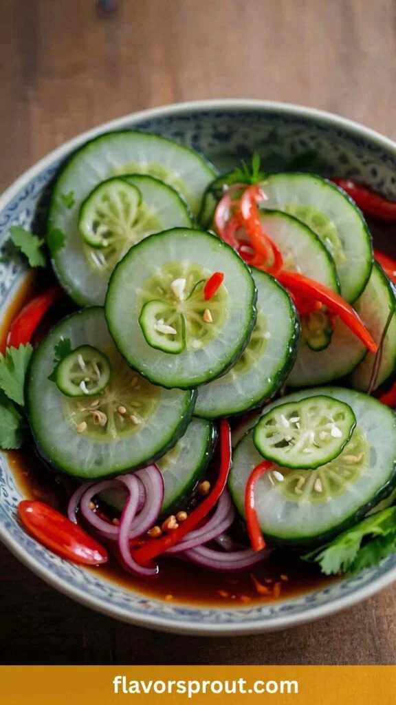 Homemade Sweet and Sour Asian Pickled Cucumbers