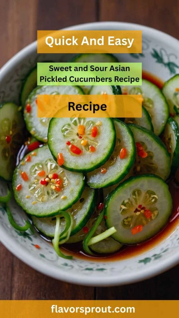 Sweet and Sour Asian Pickled Cucumbers