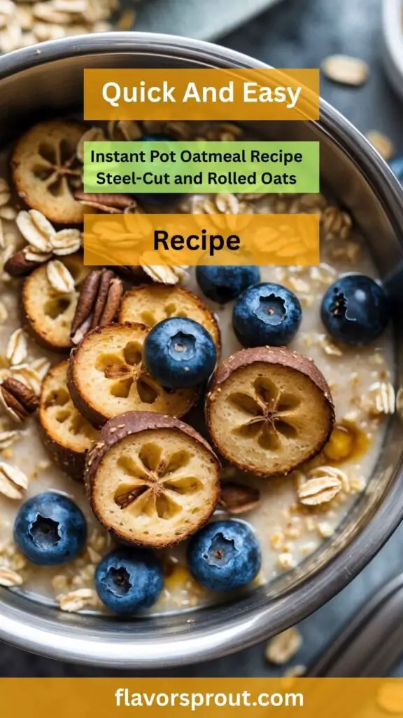 Instant Pot Oatmeal Recipe Steel-Cut and Rolled Oats