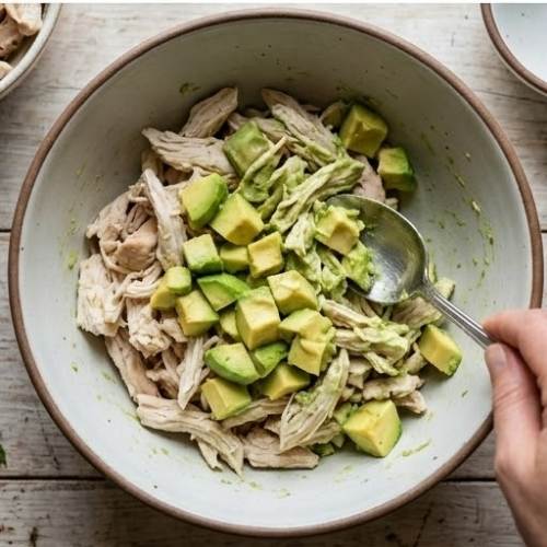 Step 2: Mix the Chicken and Avocados Step 2: Mix the Chicken and Avocados