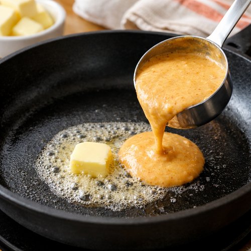 Step 5: Butter Your Pan and Ladle the Batter