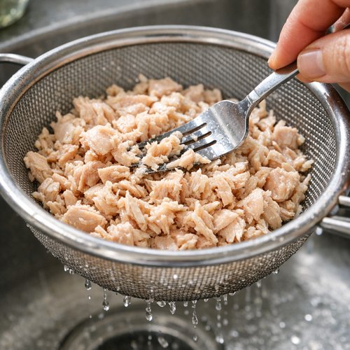 Step 1: Drain and Flake the Chicken