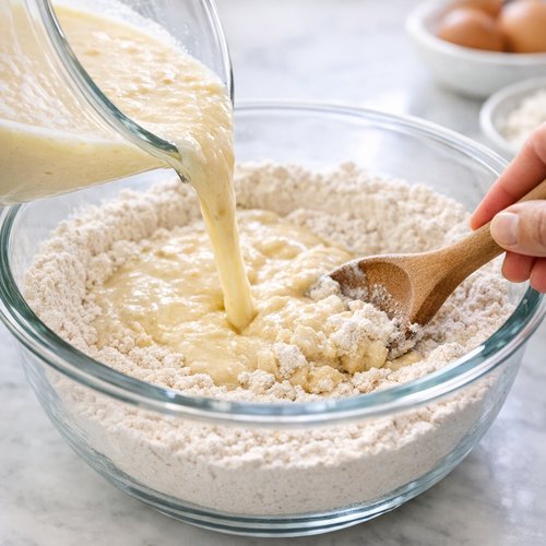 Step 3: Combine Wet and Dry (Don't Overmix)