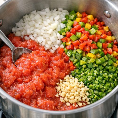 Step 4: Combine and Cook the Salsa Base