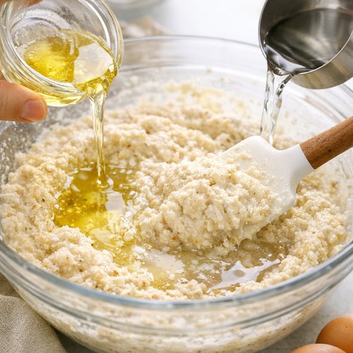 Step 5: Add the Coconut Oil and Water